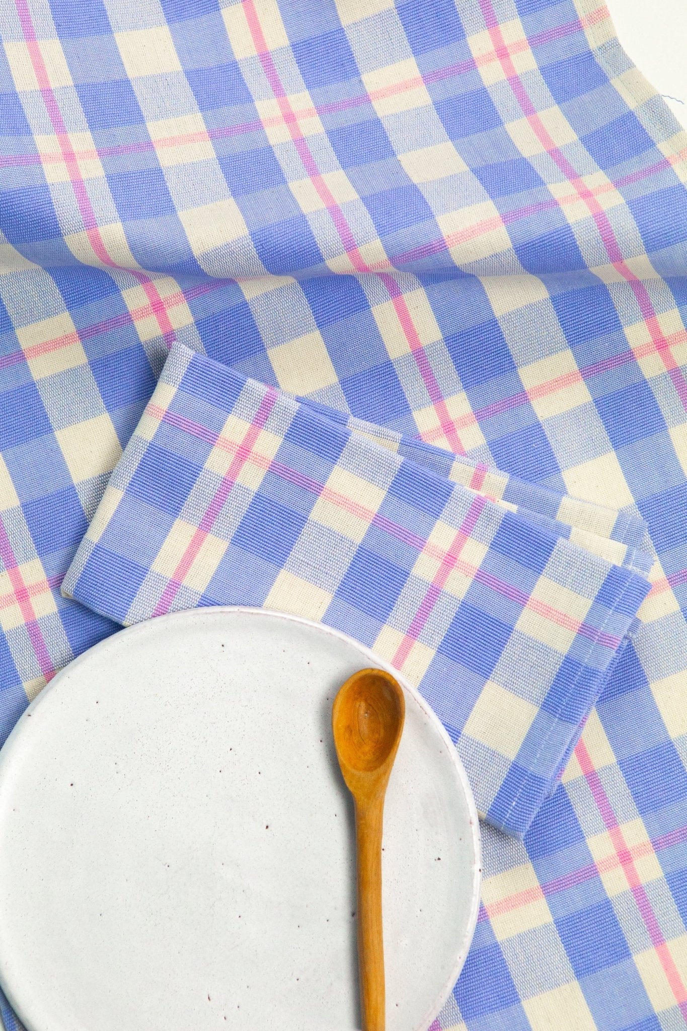 Archive New York Abigail Plaid Runner in Periwinkle Blue and Pink - Image 2