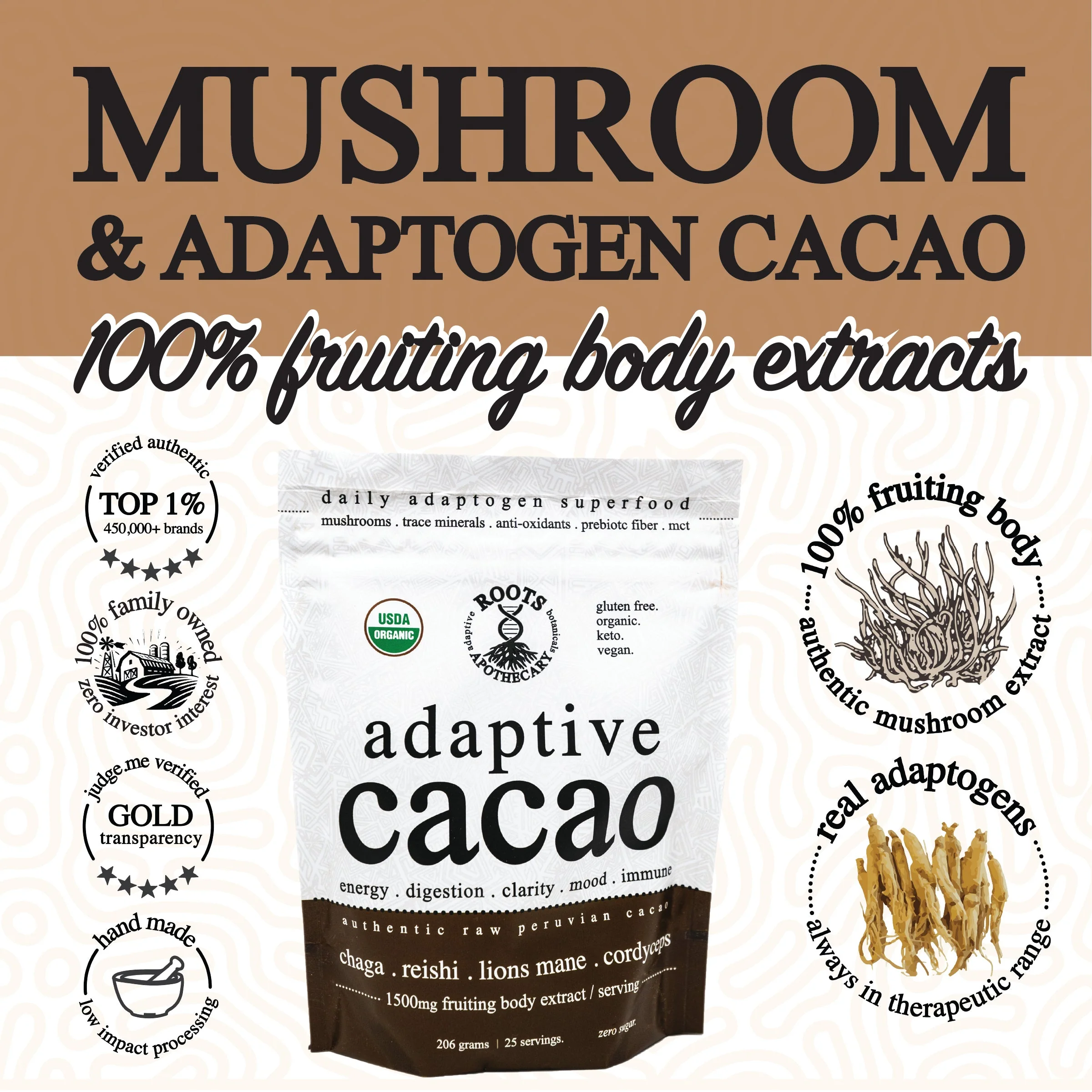 Roots Apothecary Adaptive Cacao Performance Superfood - Image 2