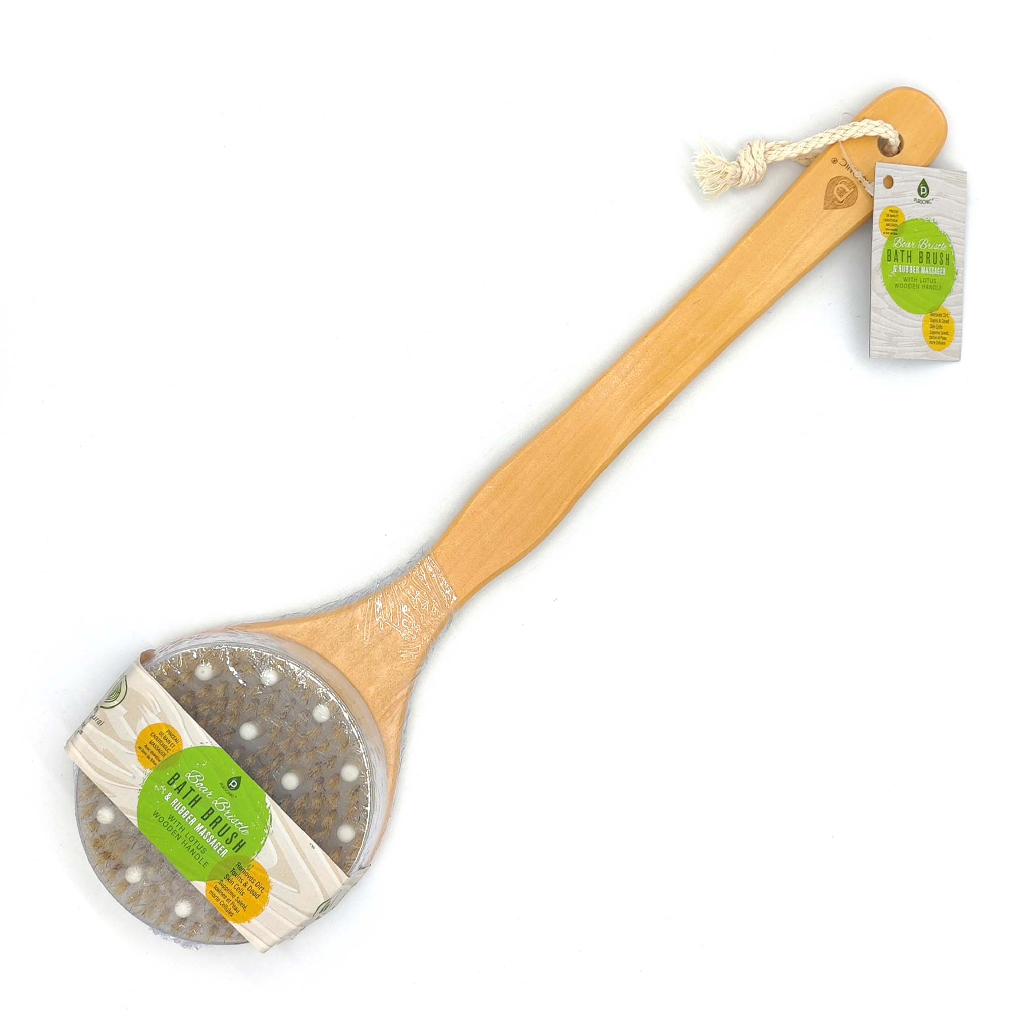 Pursonic Boar Bristle & Rubber Massager with Lotus Wooden Handle - Image 2