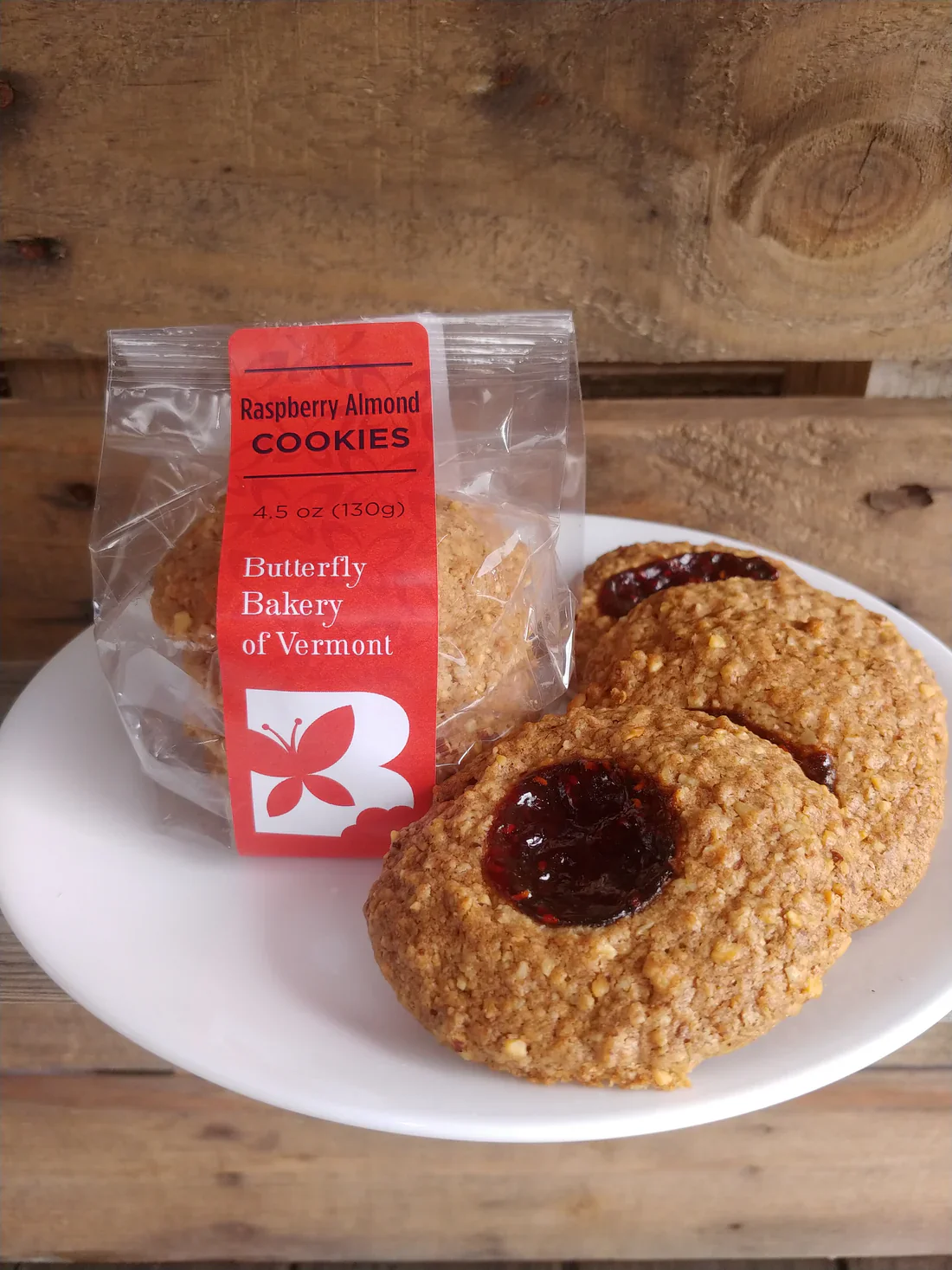 Butterfly Bakery Raspbery Almond Cookies 2-Pack (8 Cookies) - Image 2