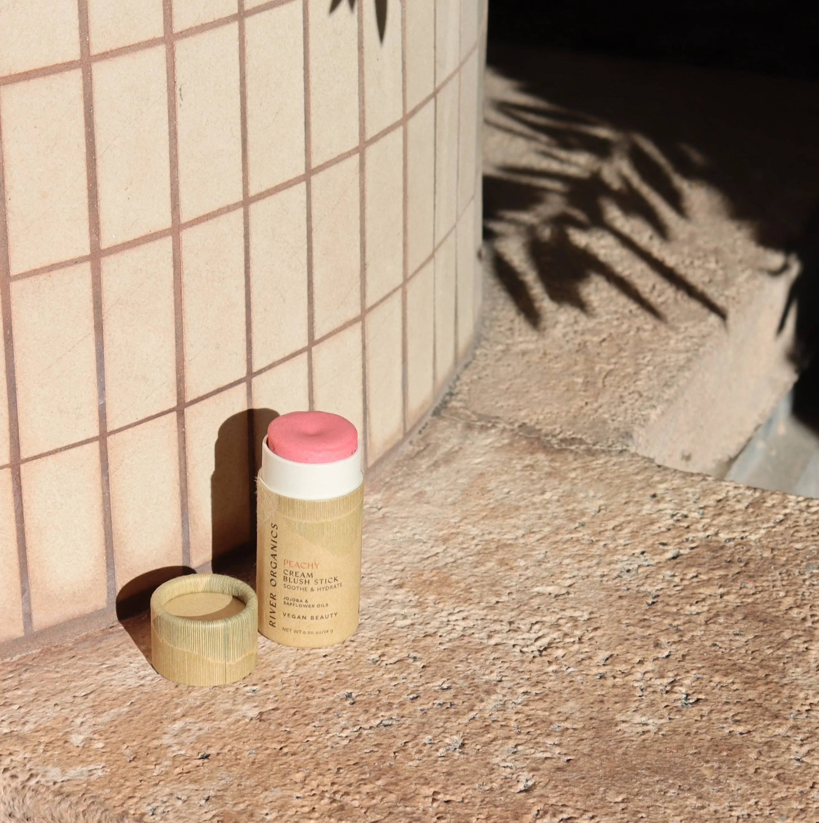 River Organics Creamy Vegan Blush Stick - Peachy - Image 7