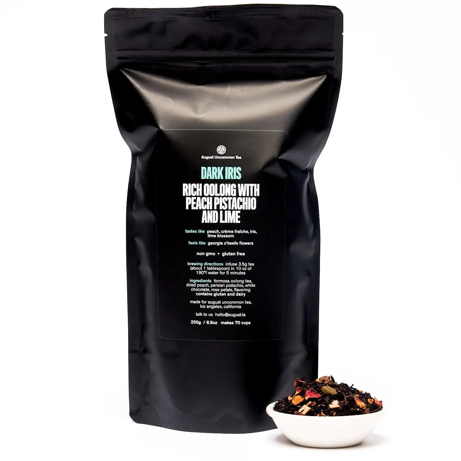 August Uncommon Tea Dark Iris - Peach Pistachio Oolong Tea - Image 4