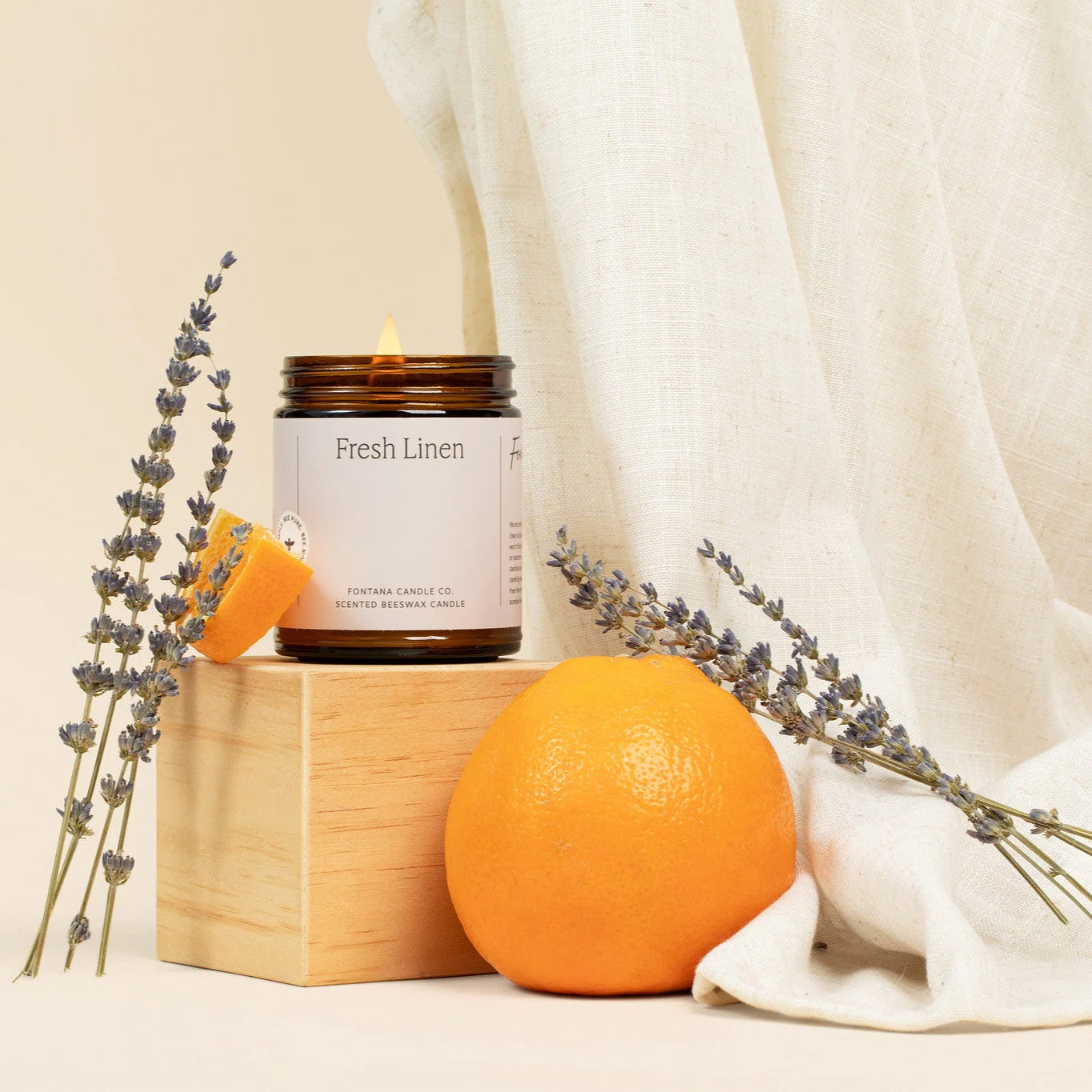 Fontana Candle Co Fresh Linen Jar Candle - Image 2