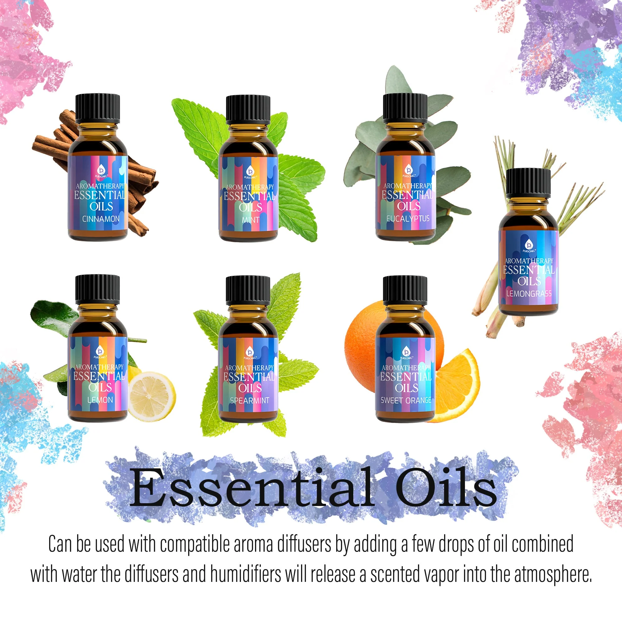 Pursonic Himalayan Salt Diffuser & 14 Pack Essential Oils Set - Image 4