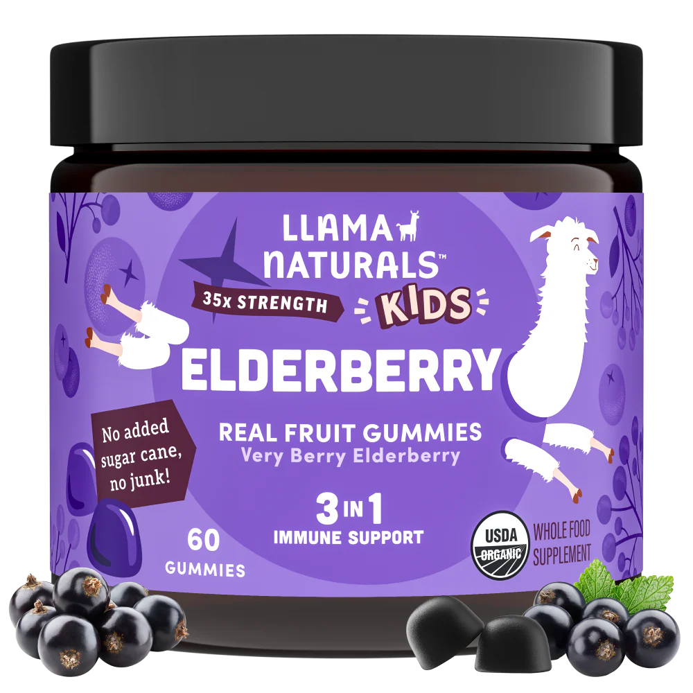 Llama Naturals Kids Gut & Immune Support Bundle – Pre & Probiotic + Elderberry Gummies - Image 4