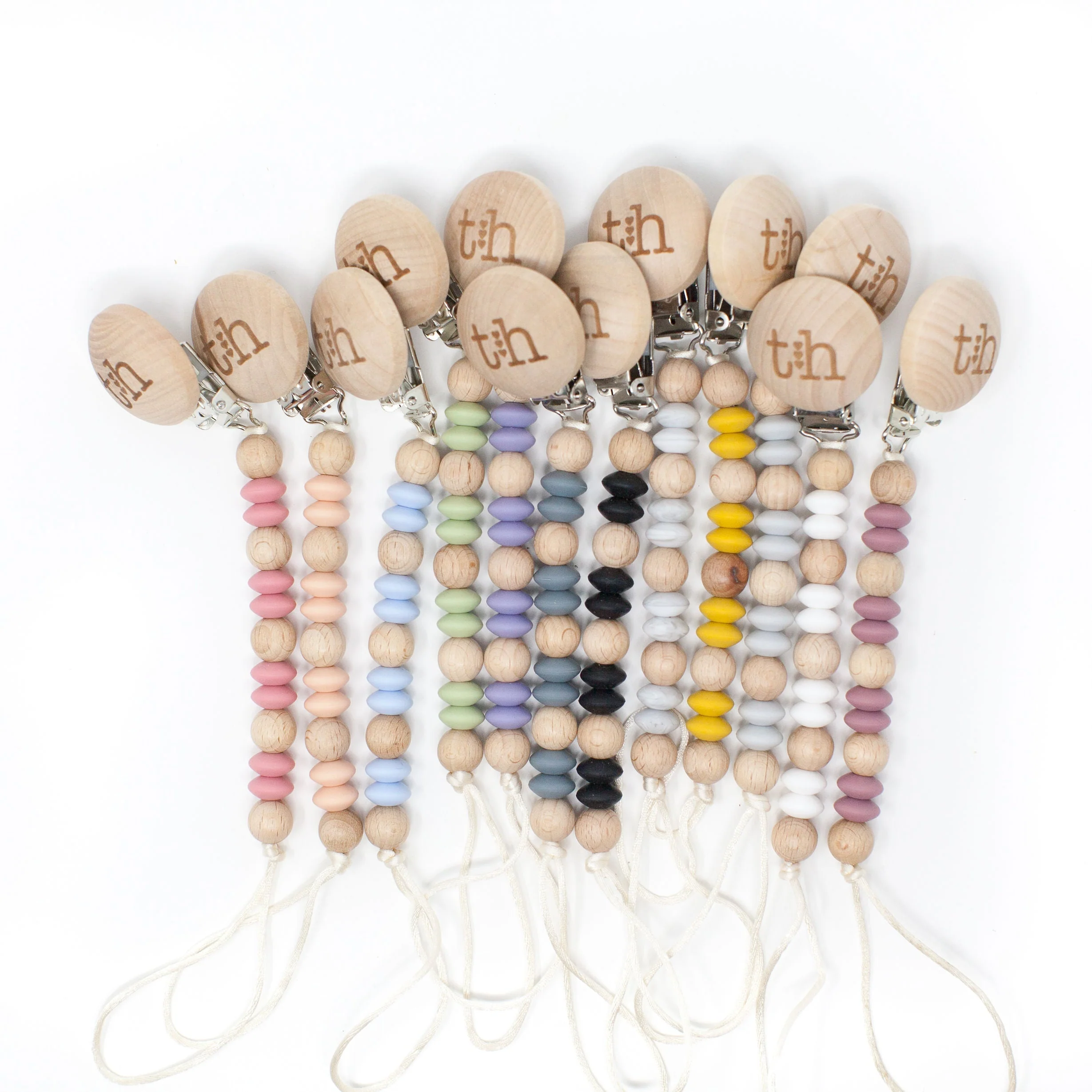 Three Hearts Petite Ori Paci/Toy Clip - Modern Baby Shower Gift - Image 2