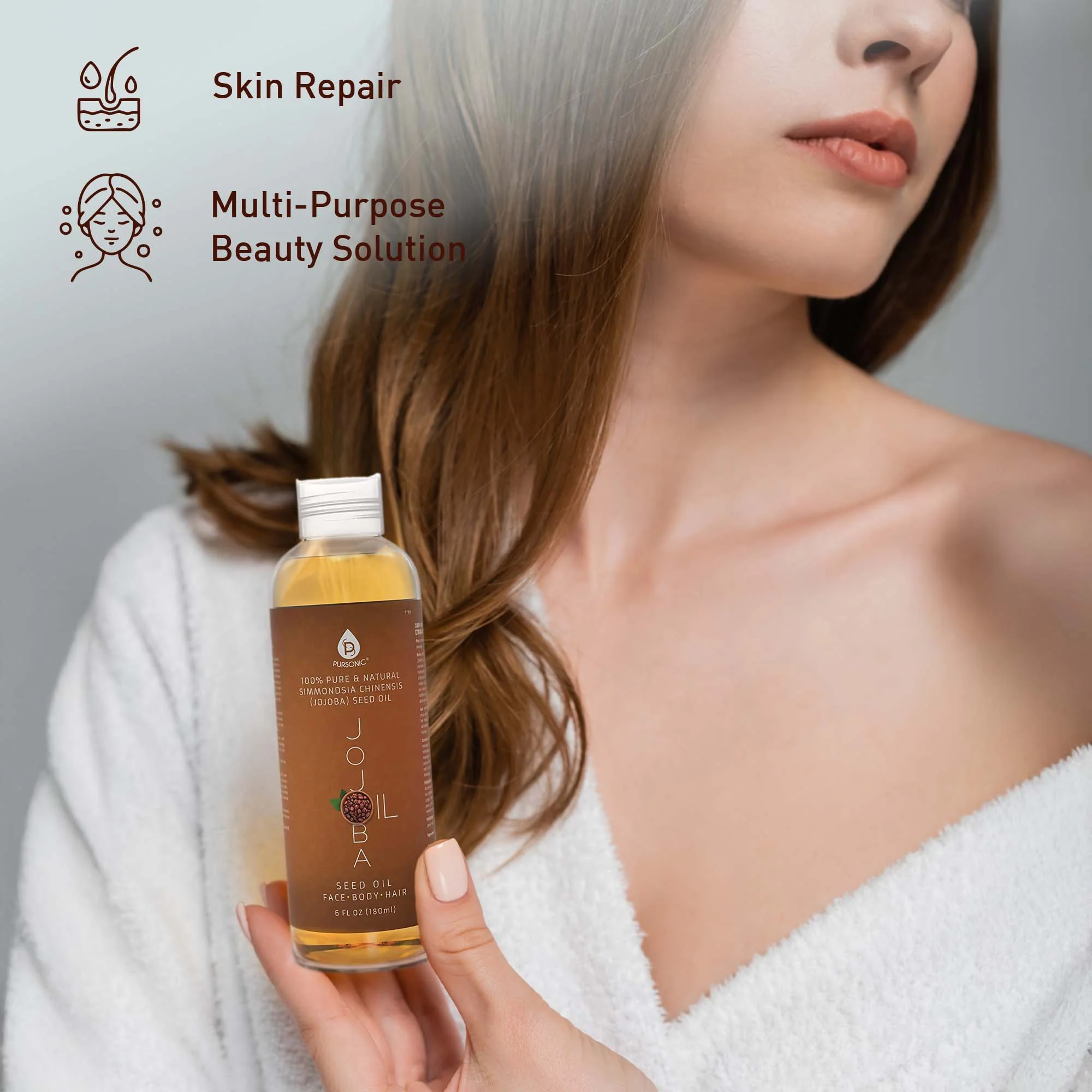 Pursonic Essential Oils & Skin Care Mega Bundle – 100% Pure Golden Jojoba Oil, Rosehip Oil, Sweet Almond Oil, Fractionated Coconut Oil, and Castor Oil - Image 4