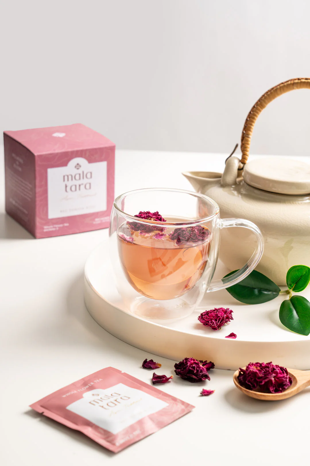 Mala Tara Red Damask Rose Whole Flower Tea Box - Image 5