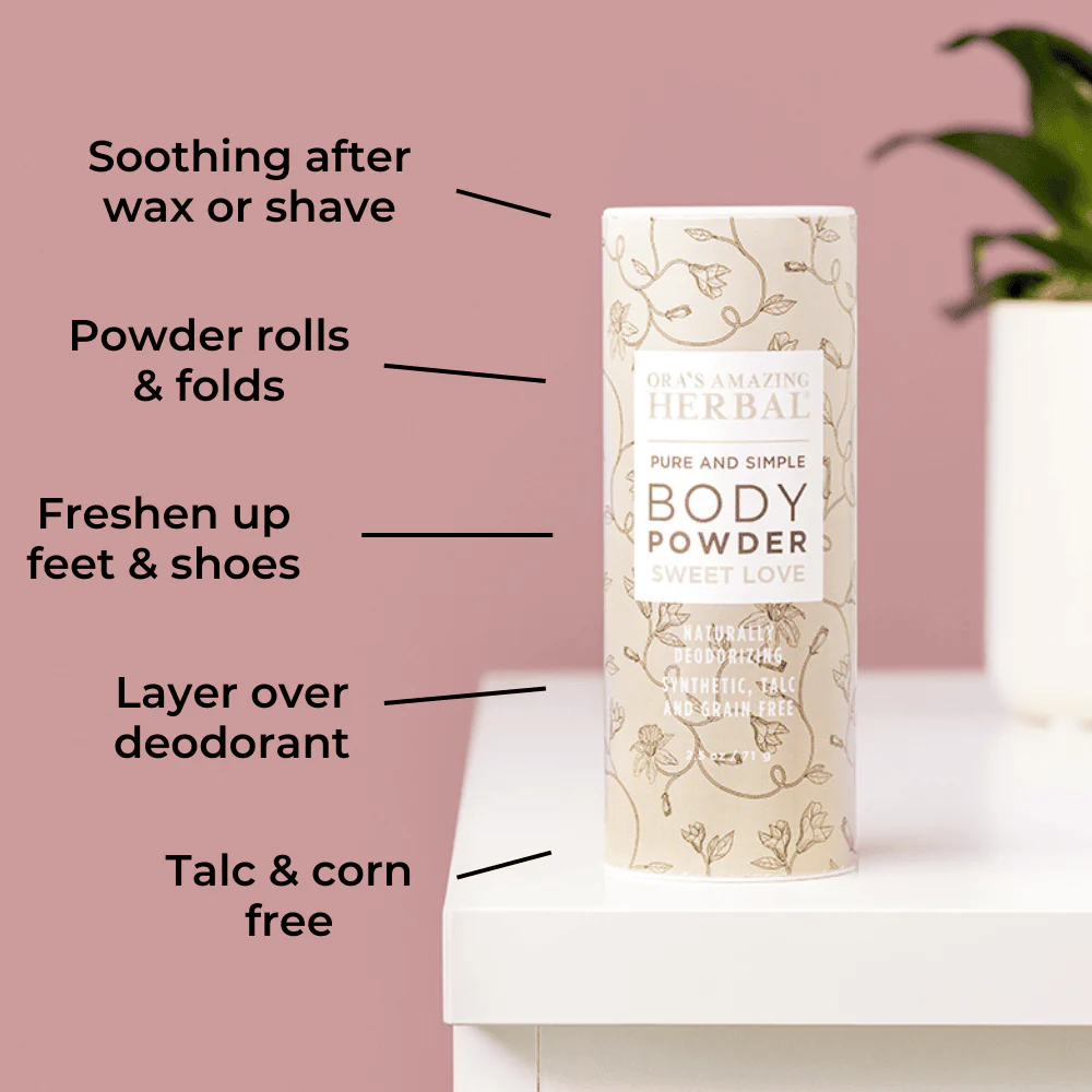 Ora's Amazing Herbal Talc Free Body Powder, Sweet Love Vanilla - Image 2