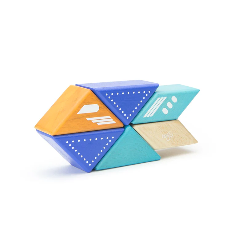 Tegu Travel Pals - Jet Plane  Magnetic Wooden Blocks  6 pieces - Image 5