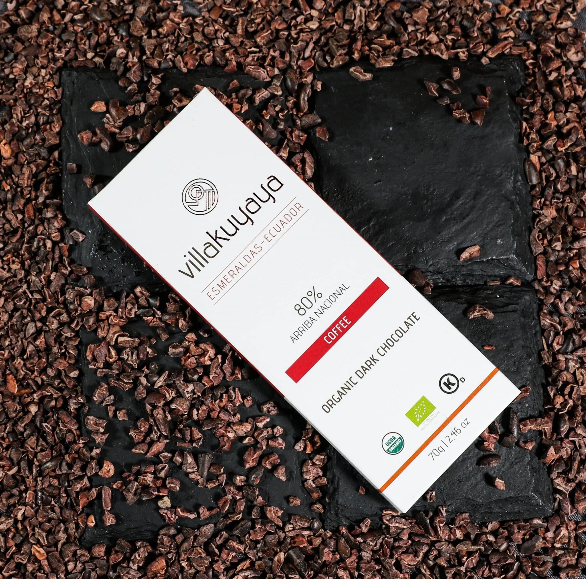 Villakuyaya Organic Dark Chocolate COFFEE 80% (10 Pack) - Image 2