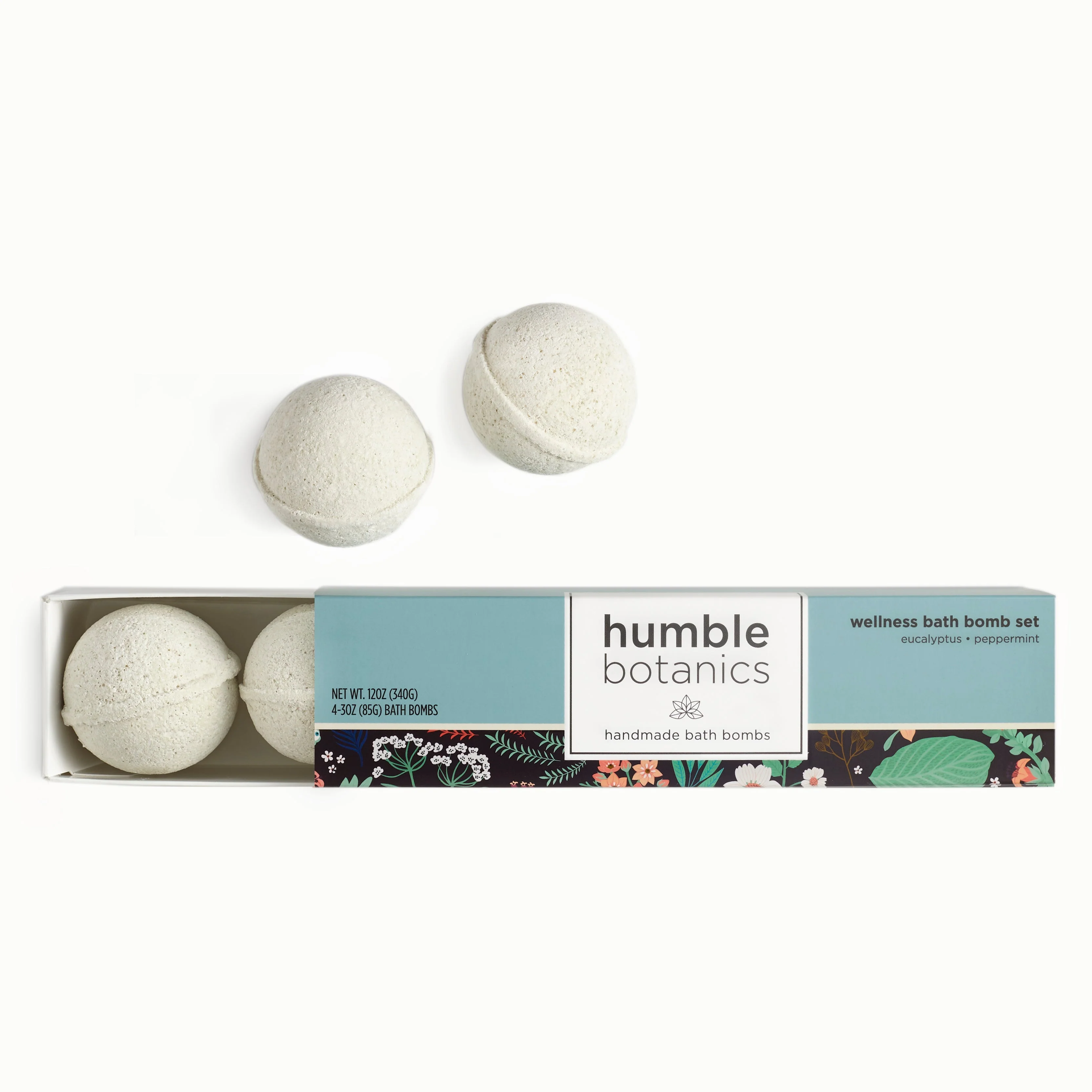 Humble Organics Wellness Bath Bomb Set – Eucalyptus, Peppermint & French Green Clay