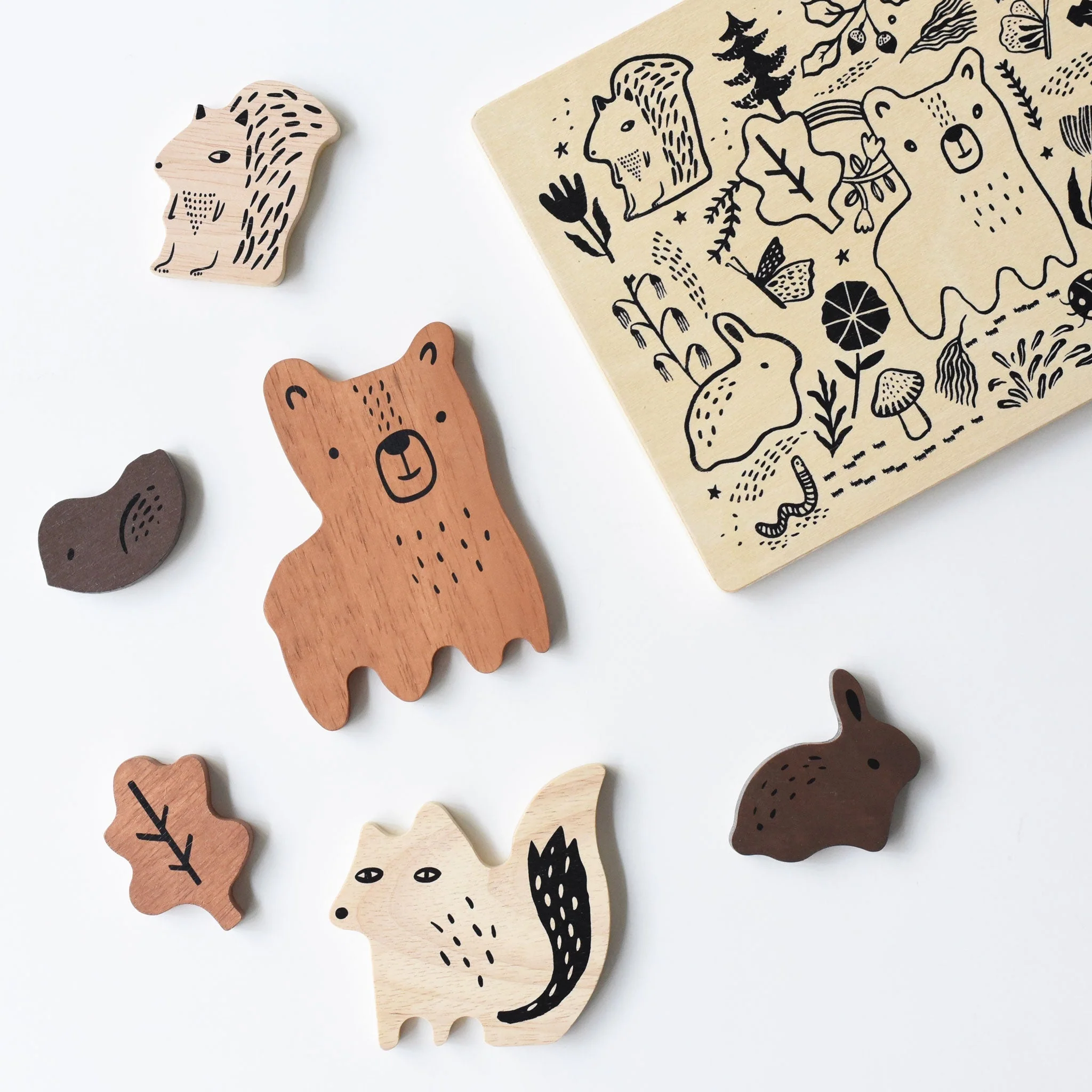 Wee Gallery Wooden Tray Puzzle - Woodland Animals - Image 4